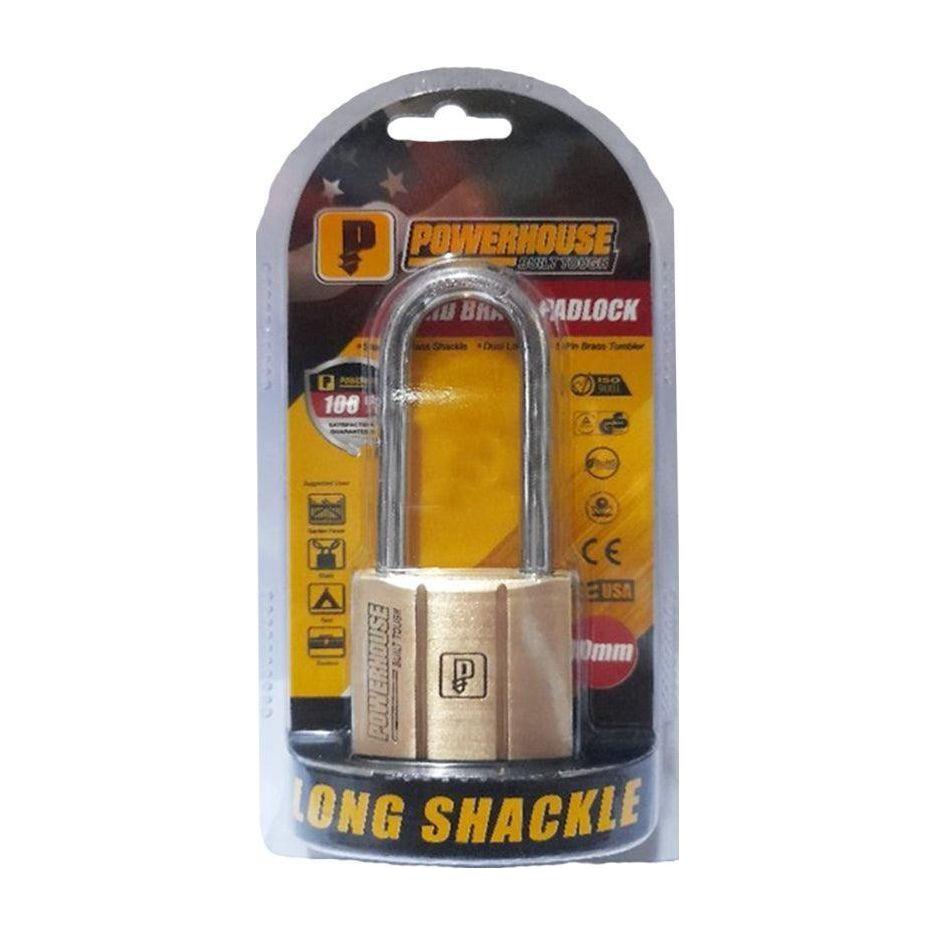 Powerhouse PH140 Solid Brass Padlock Long Shackle | Powerhouse by KHM Megatools Corp. Powerhouse PH140 Solid Brass Padlock Long Shackle | Powerhouse by KHM Megatools Corp.